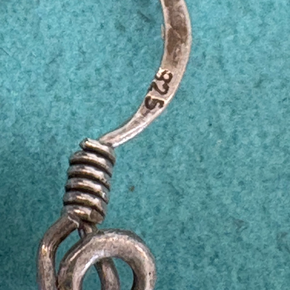 Abalone Shell Silver Earrings - Picture 2 of 4